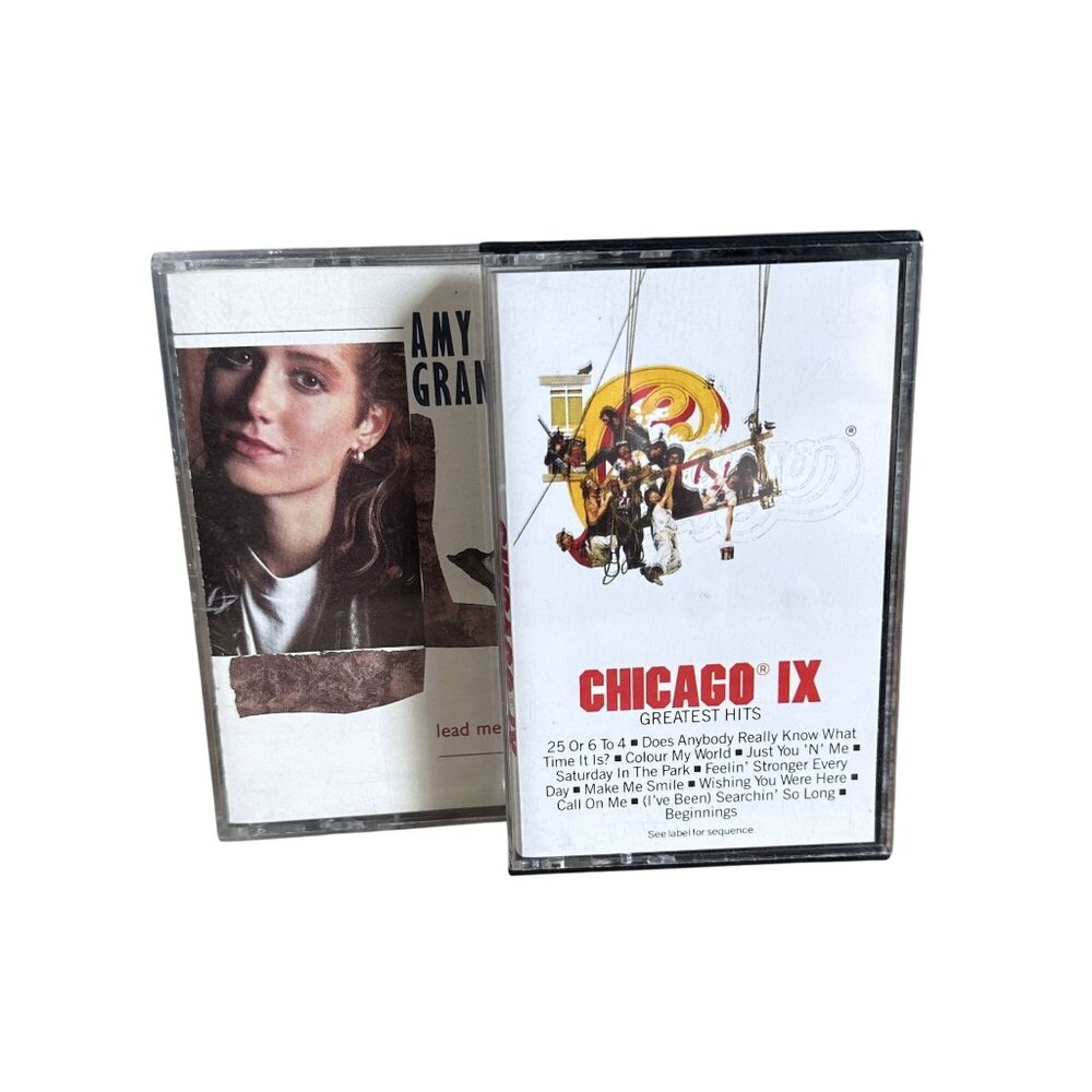 Vintage Cassette Tapes Lead Me On by Amy Grant & Chicago IX Greatest Hits